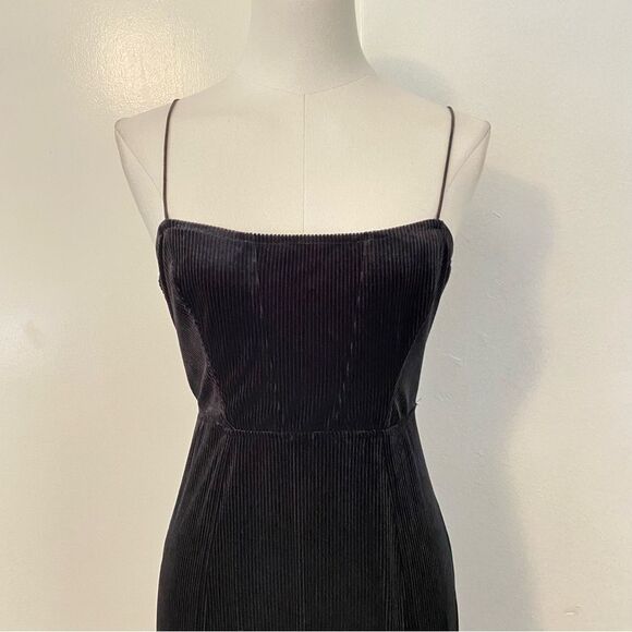 Free People Black Ribbed Velvet Maxi Dress Size XS Tagged - Picture 4 of 16